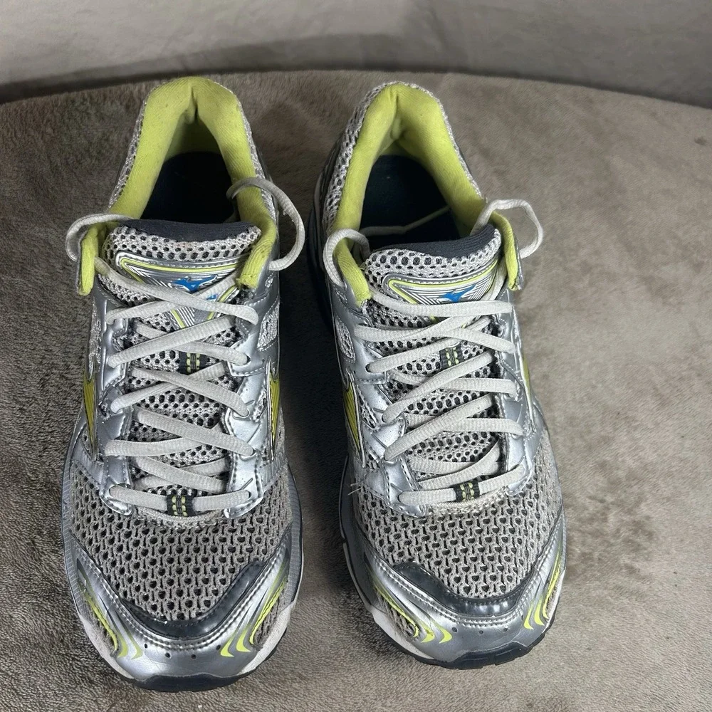 Mizuno Wave Creation 11 Women's Running Shoes Silver Neon Yellow Size 8.5